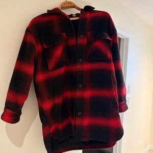 H&M Divided Red and Black Checkered Jacket